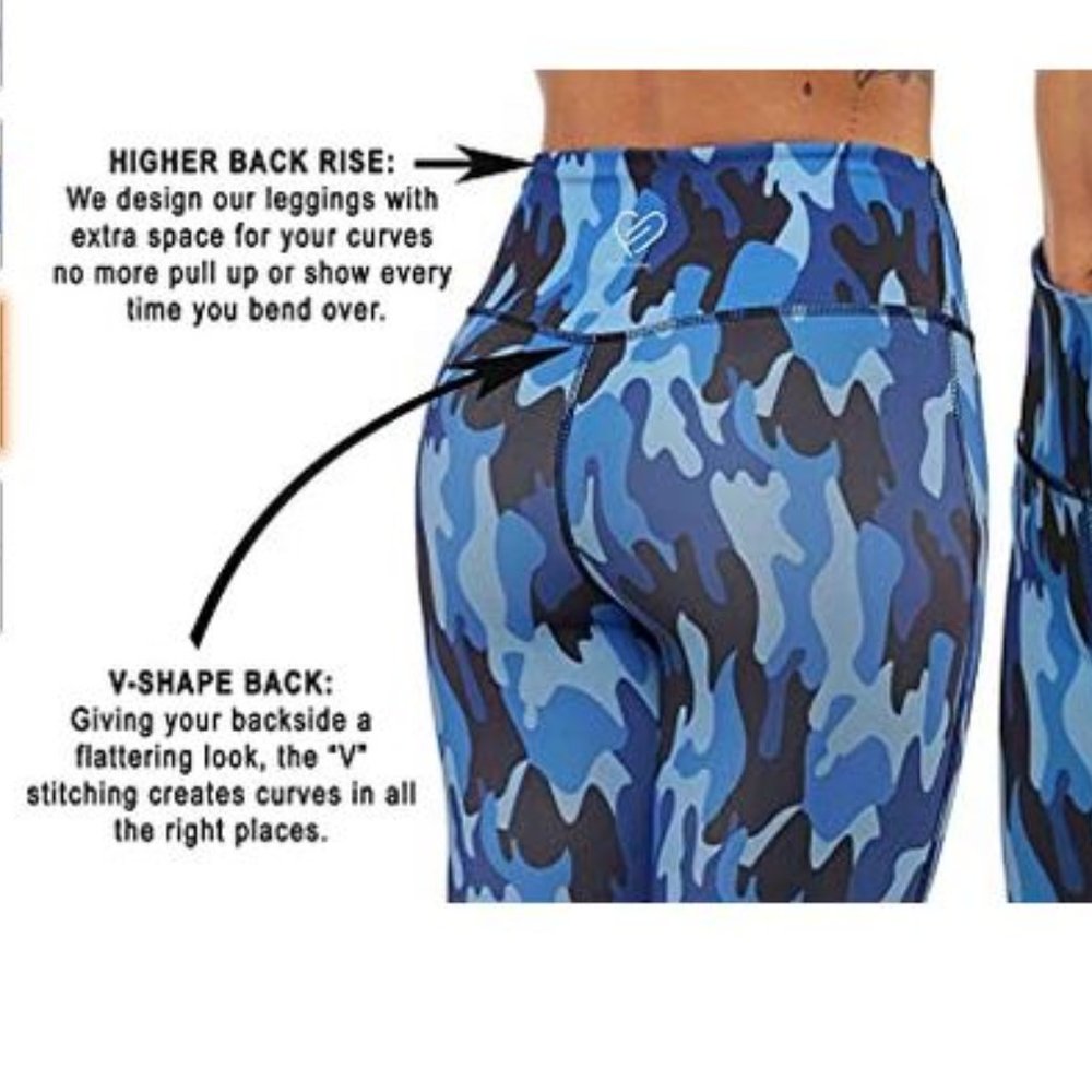 Camouflage Yoga capri leggings V shaped back - Picture 5 of 6